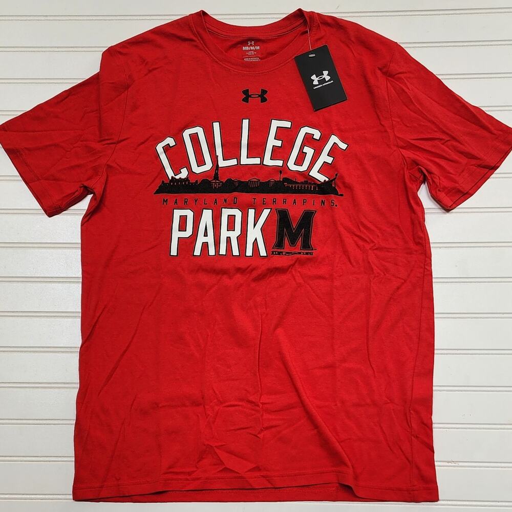 NWT Under Armour Men's Maryland Terrapins Collage Park T-Shirt Size M Red